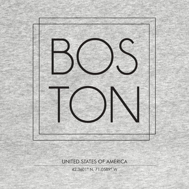 Boston City Minimal Typography 2 by StudioGrafiikka